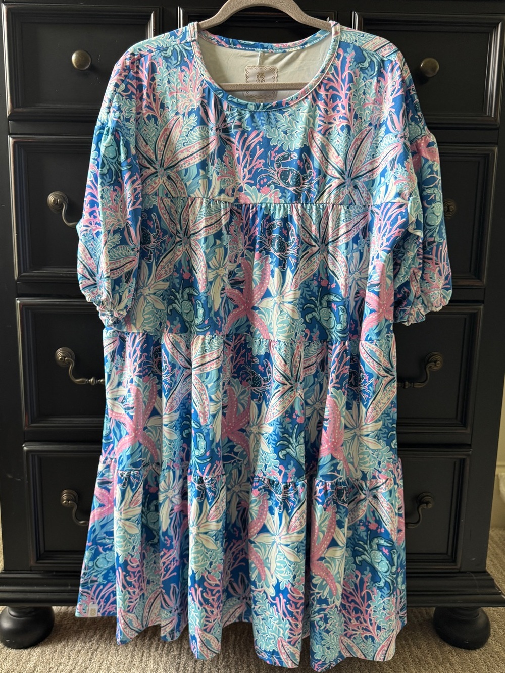Simply Southern Dress XXL Beach tropical print